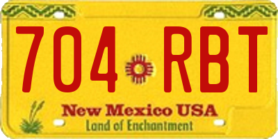 NM license plate 704RBT