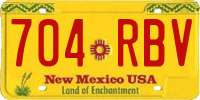 NM license plate 704RBV