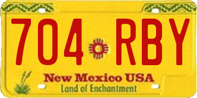 NM license plate 704RBY