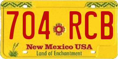 NM license plate 704RCB