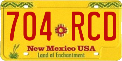 NM license plate 704RCD
