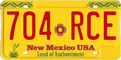 NM license plate 704RCE