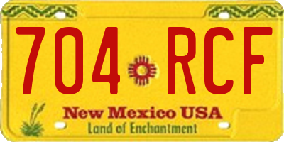 NM license plate 704RCF