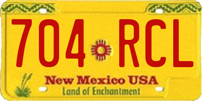 NM license plate 704RCL