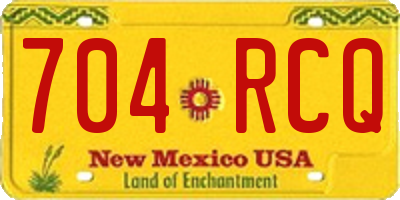 NM license plate 704RCQ