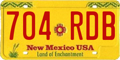 NM license plate 704RDB