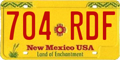 NM license plate 704RDF