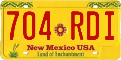 NM license plate 704RDI