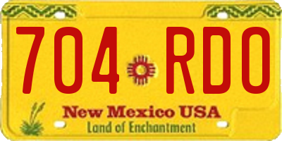 NM license plate 704RDO