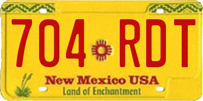 NM license plate 704RDT