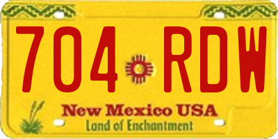 NM license plate 704RDW