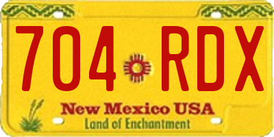 NM license plate 704RDX