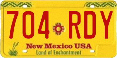 NM license plate 704RDY