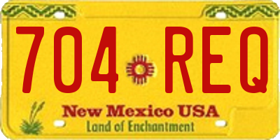 NM license plate 704REQ