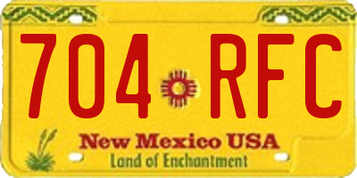 NM license plate 704RFC