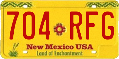 NM license plate 704RFG
