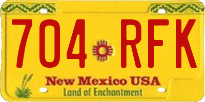 NM license plate 704RFK
