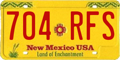 NM license plate 704RFS