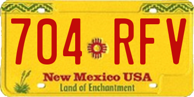 NM license plate 704RFV