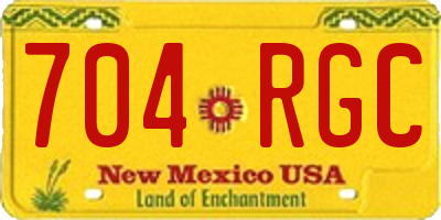 NM license plate 704RGC