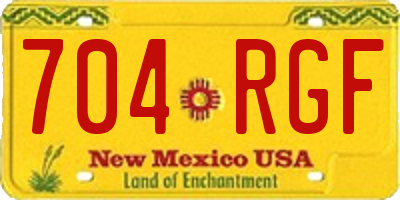 NM license plate 704RGF