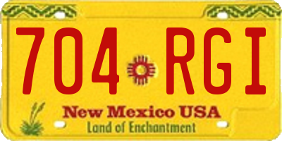 NM license plate 704RGI