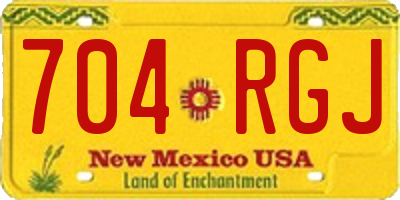 NM license plate 704RGJ
