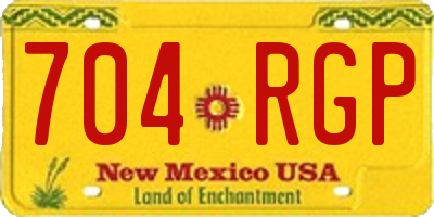 NM license plate 704RGP