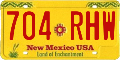 NM license plate 704RHW
