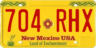 NM license plate 704RHX