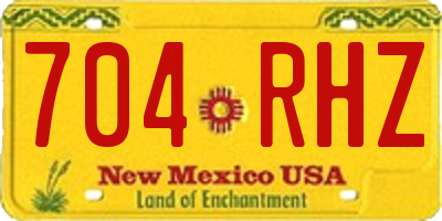 NM license plate 704RHZ