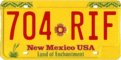 NM license plate 704RIF
