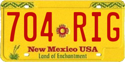 NM license plate 704RIG