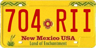 NM license plate 704RII