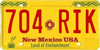 NM license plate 704RIK