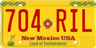 NM license plate 704RIL