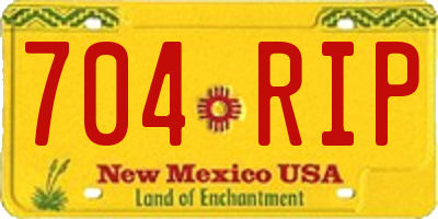 NM license plate 704RIP