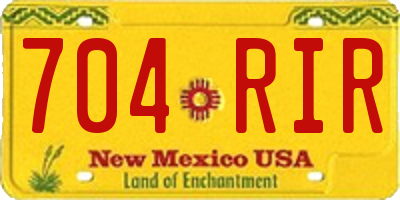NM license plate 704RIR