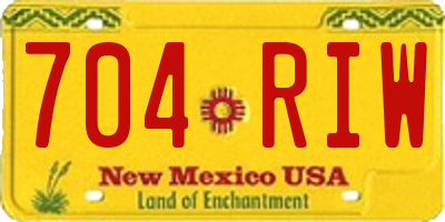 NM license plate 704RIW