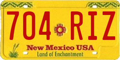 NM license plate 704RIZ