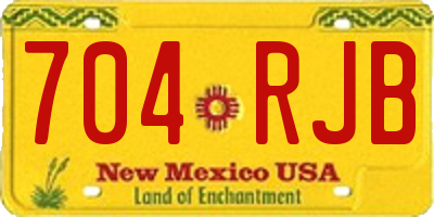 NM license plate 704RJB
