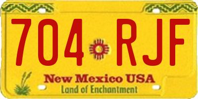 NM license plate 704RJF