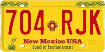 NM license plate 704RJK