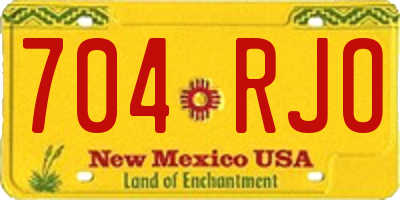 NM license plate 704RJO
