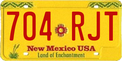 NM license plate 704RJT