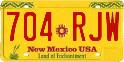 NM license plate 704RJW