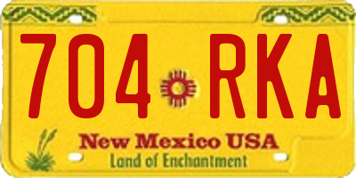 NM license plate 704RKA