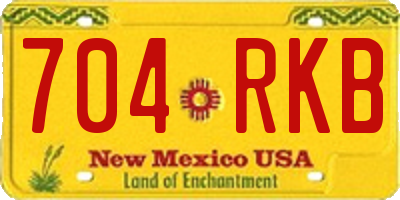 NM license plate 704RKB