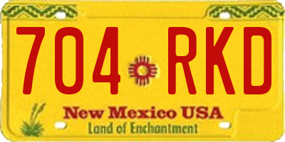 NM license plate 704RKD
