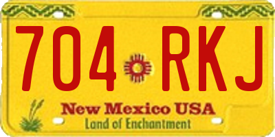 NM license plate 704RKJ